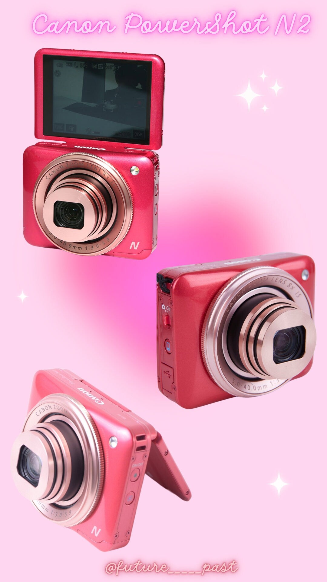 Canon Powershot N2 -pink !RARE! flip screen
